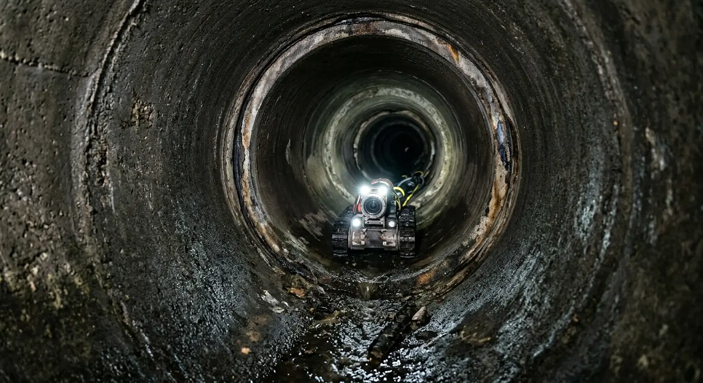 Robotic sewer camera inspecting pipe interior for Drain Snake Service in Bay Point